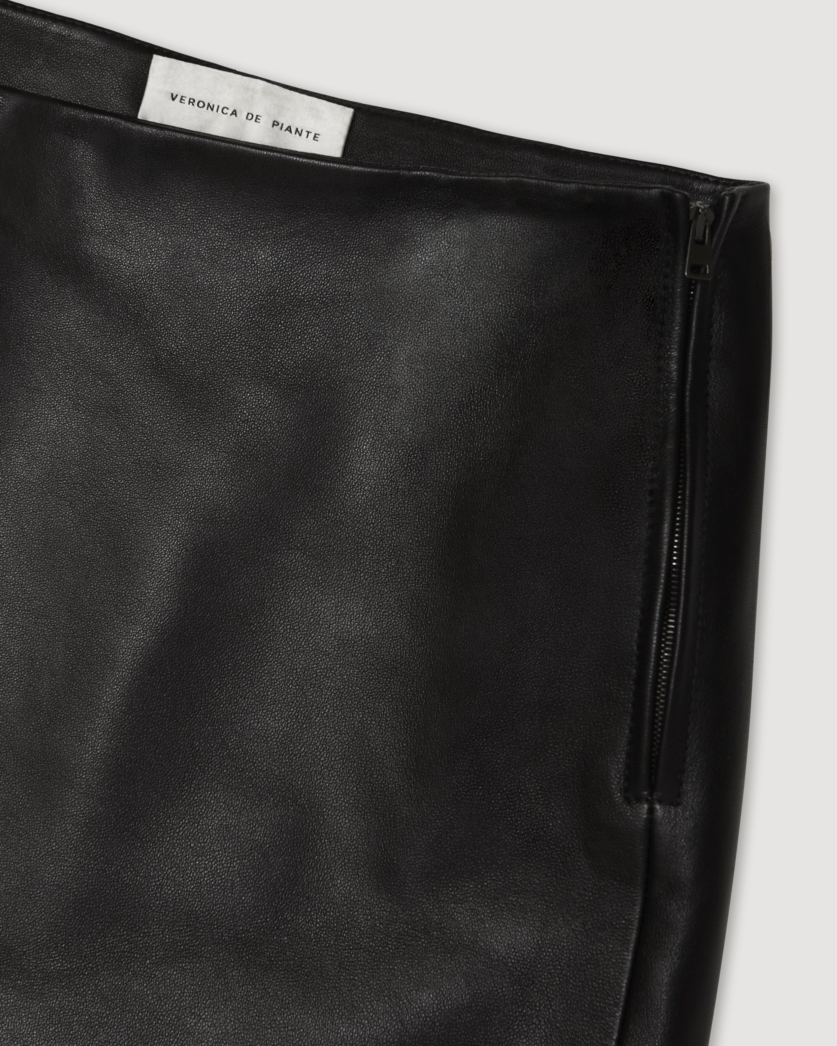 Cecily Skirt in Nappa Leather, Black - Veronica De Piante