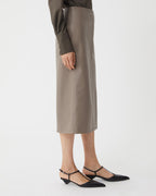 Nappa leather Phoebe skirt in smog color, featuring a sleek design and flattering silhouette, perfect for stylish outfits.