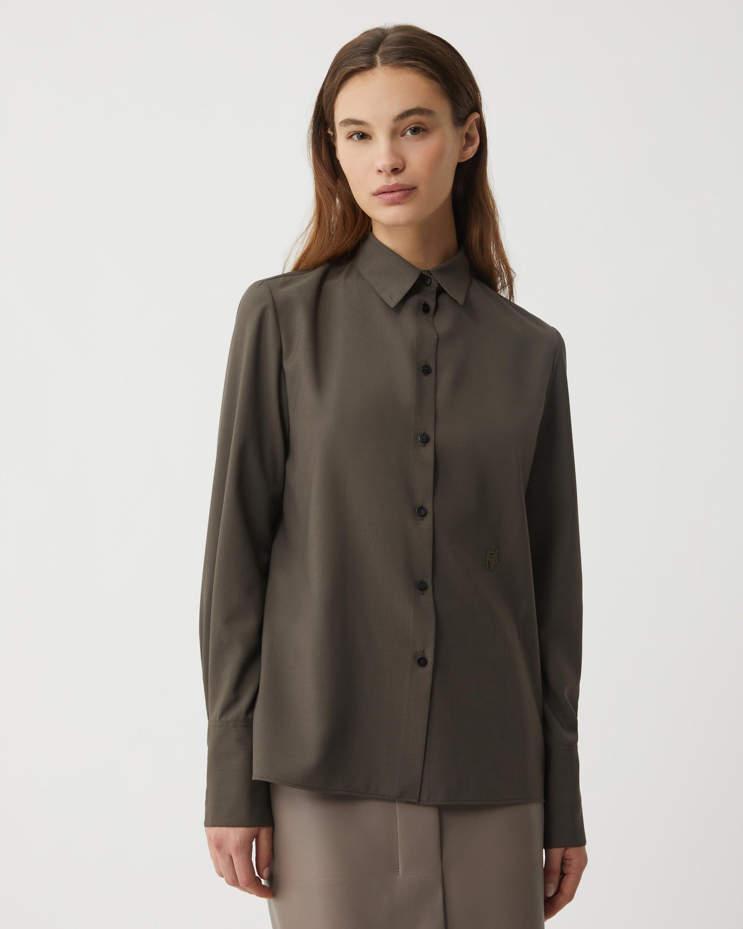 Paloma Shirt in Light Wool, Misty Green