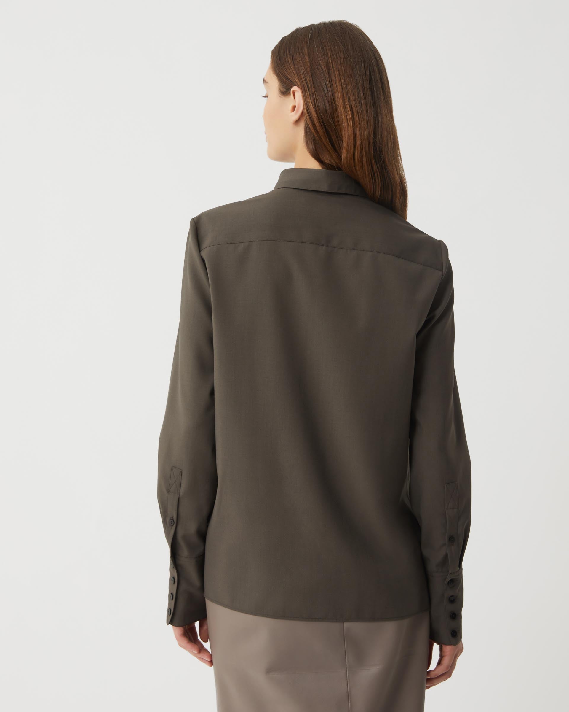 Paloma Shirt in Light Wool, Misty Green