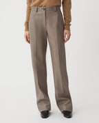 Veronica de Piante Avery Nappa Leather Trousers in Smog color, stylish bottoms with a sleek leather finish and tailored fit.
