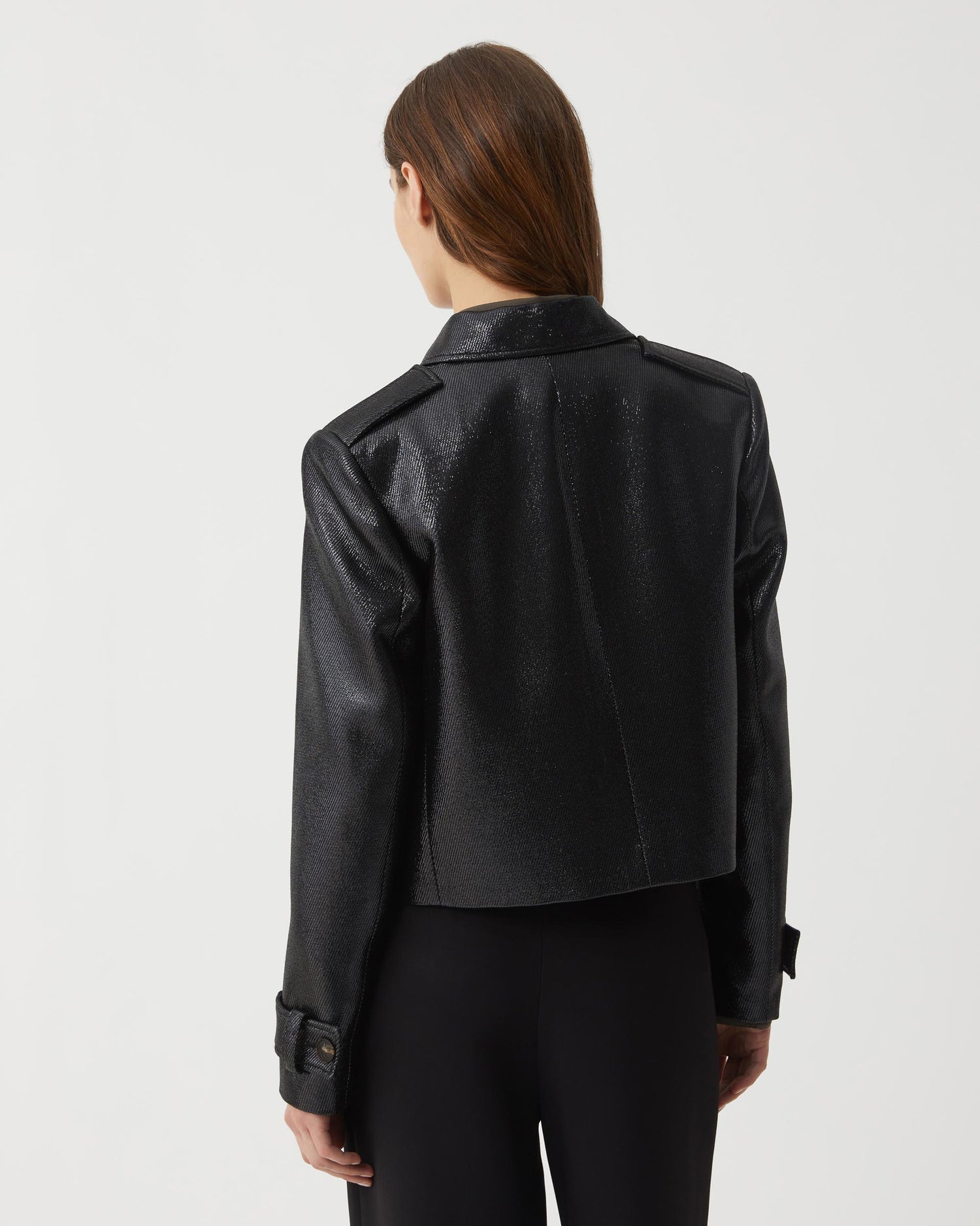 Frankie Jacket in Lurex Twill, Black