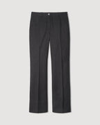 Veronica De Piante Avery Wool Striped Suiting Grey Trousers, tailored bottoms with a classic striped pattern.