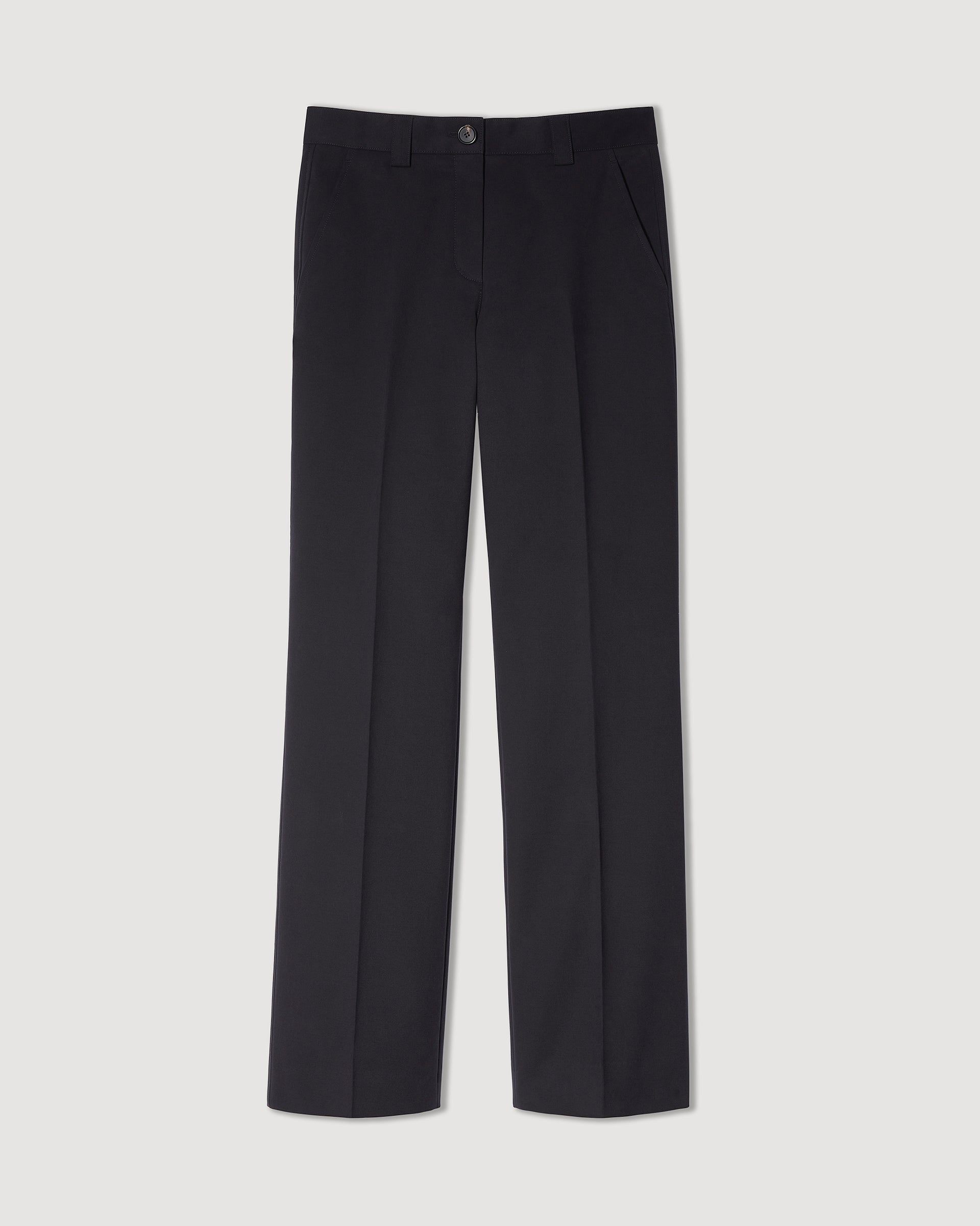 Avery Trouser in Washed Double Cotton, Midnight