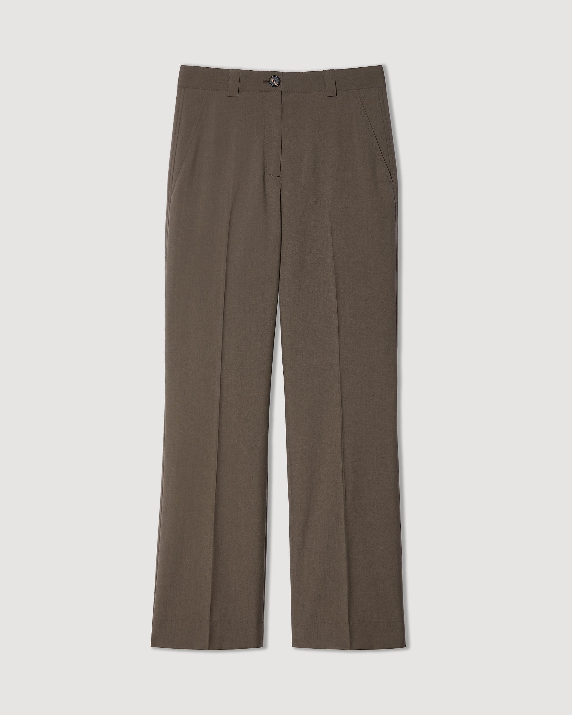 Avery Trouser in Light Wool Suiting, Misty Green