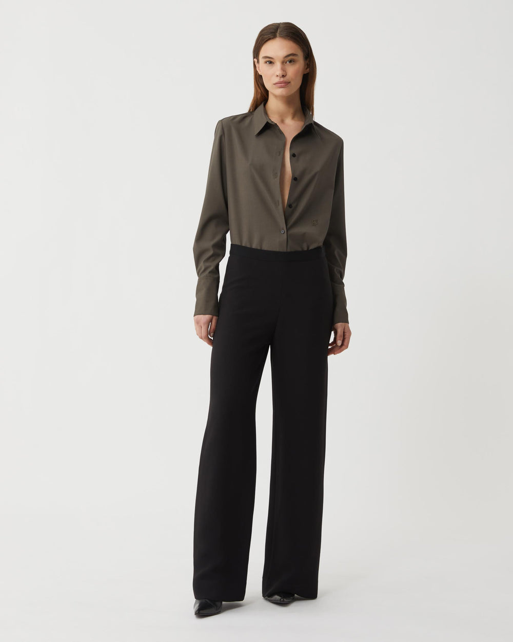 Lexi Trouser in Viscose Crepe, Black