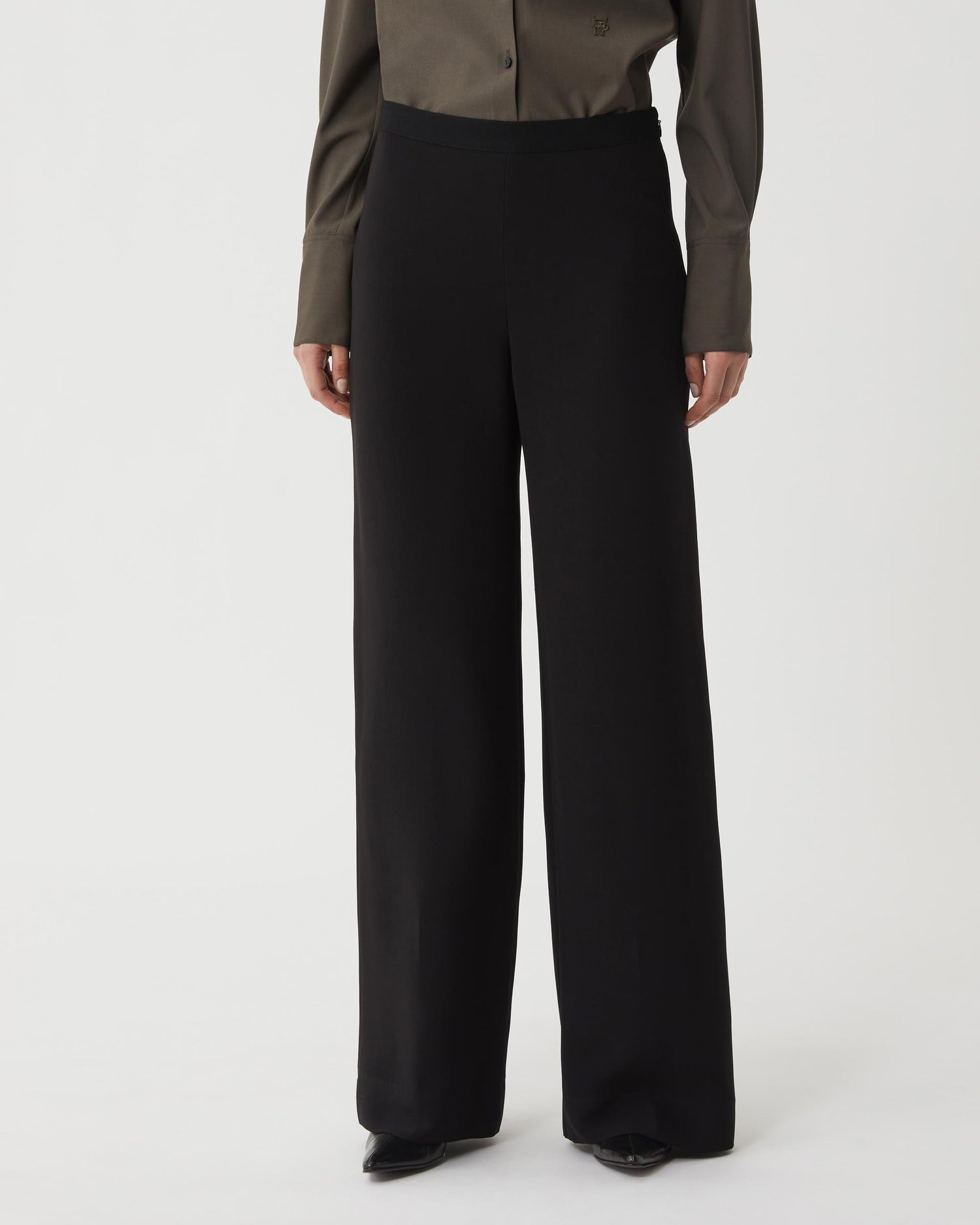 Lexi Trouser in Viscose Crepe, Black