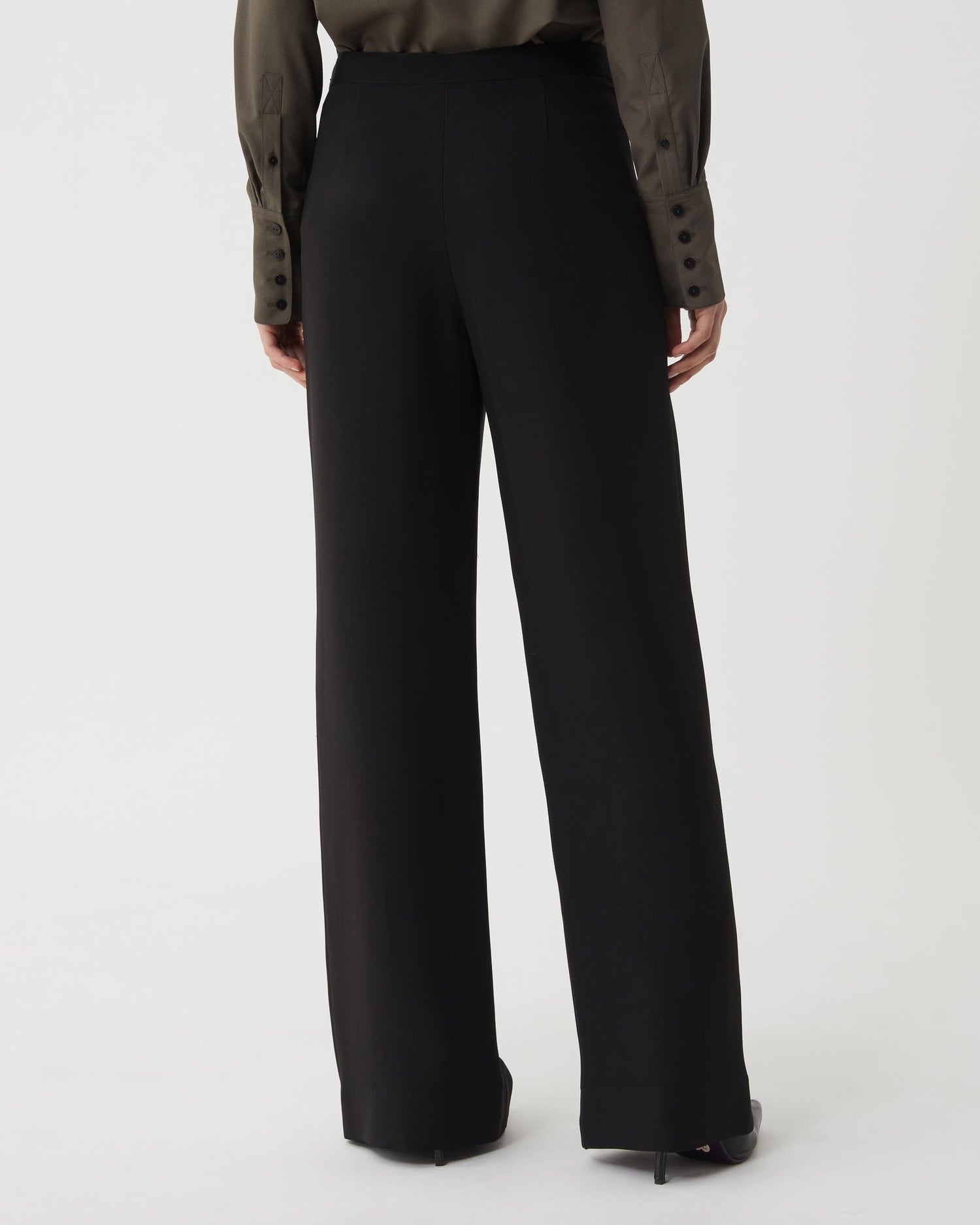 Lexi Trouser in Viscose Crepe, Black