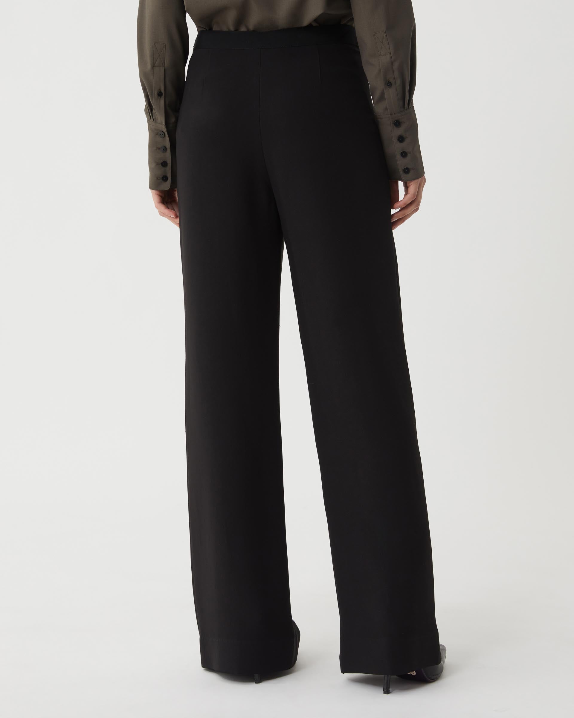 Lexi Trouser in Viscose Crepe, Black