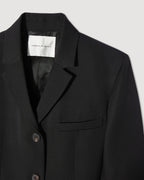Veronica De Piante Manon coat in black wool, featuring a tailored design and elegant silhouette.