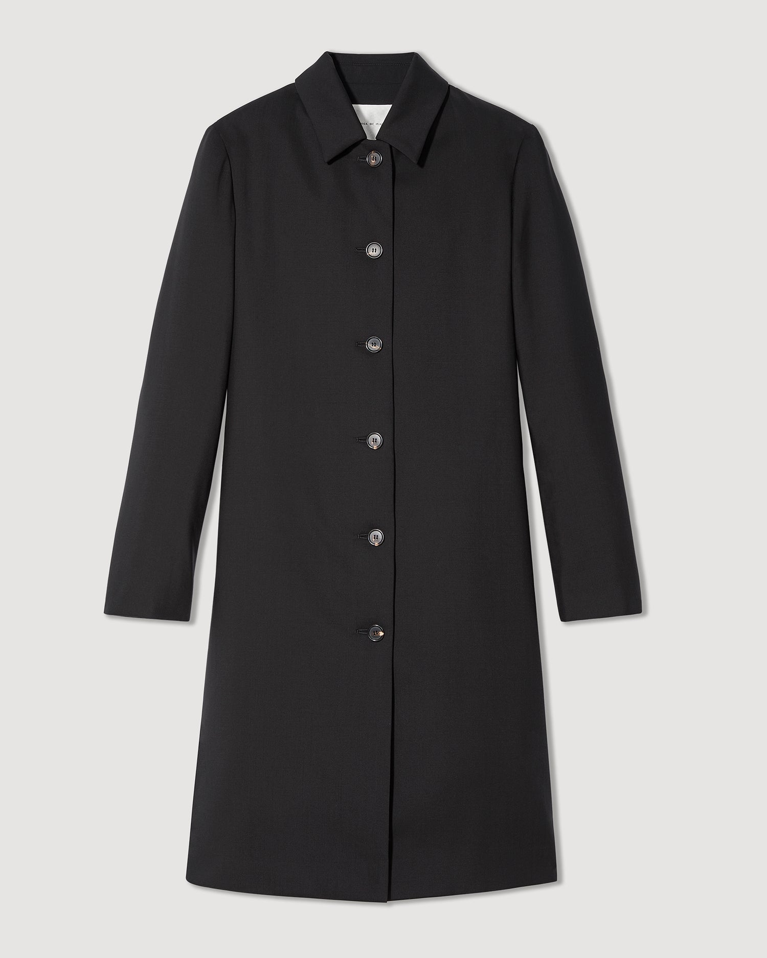 Gemma Padded Coat in Light Wool, Black