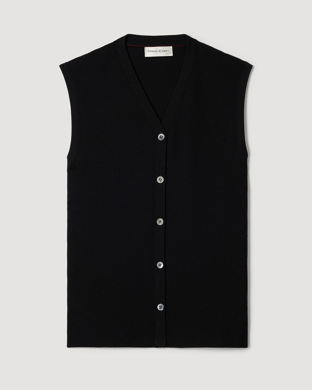 Alice Vest in Merino Wool, Black