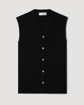 Alice Vest in Merino Wool, Black