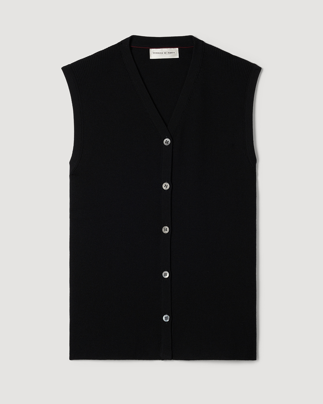 Alice Vest in Merino Wool, Black