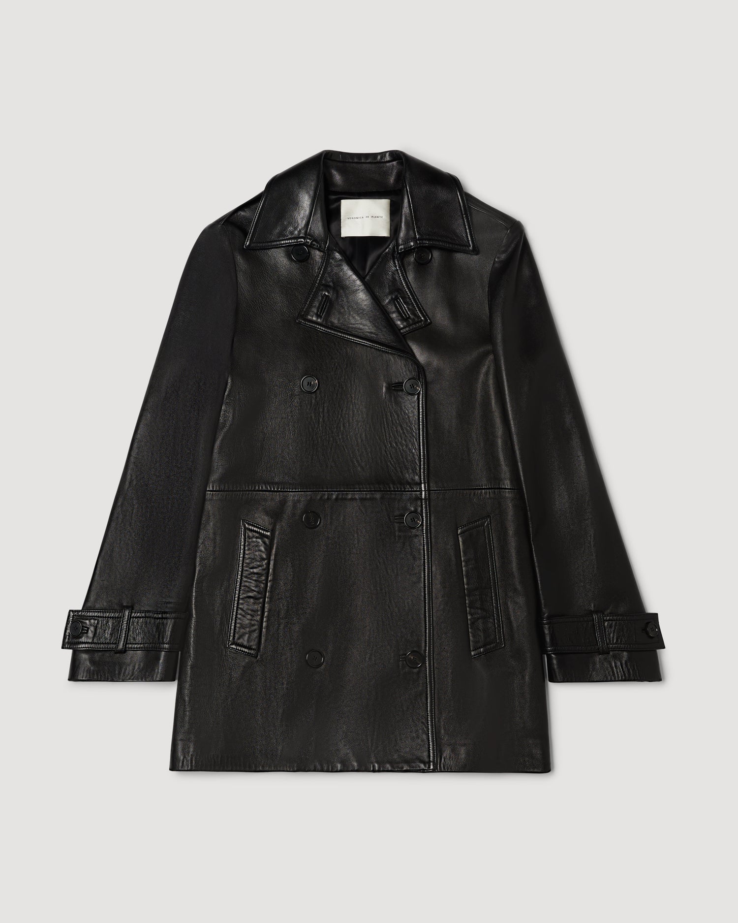 Charlotte Trench in Leather, Black