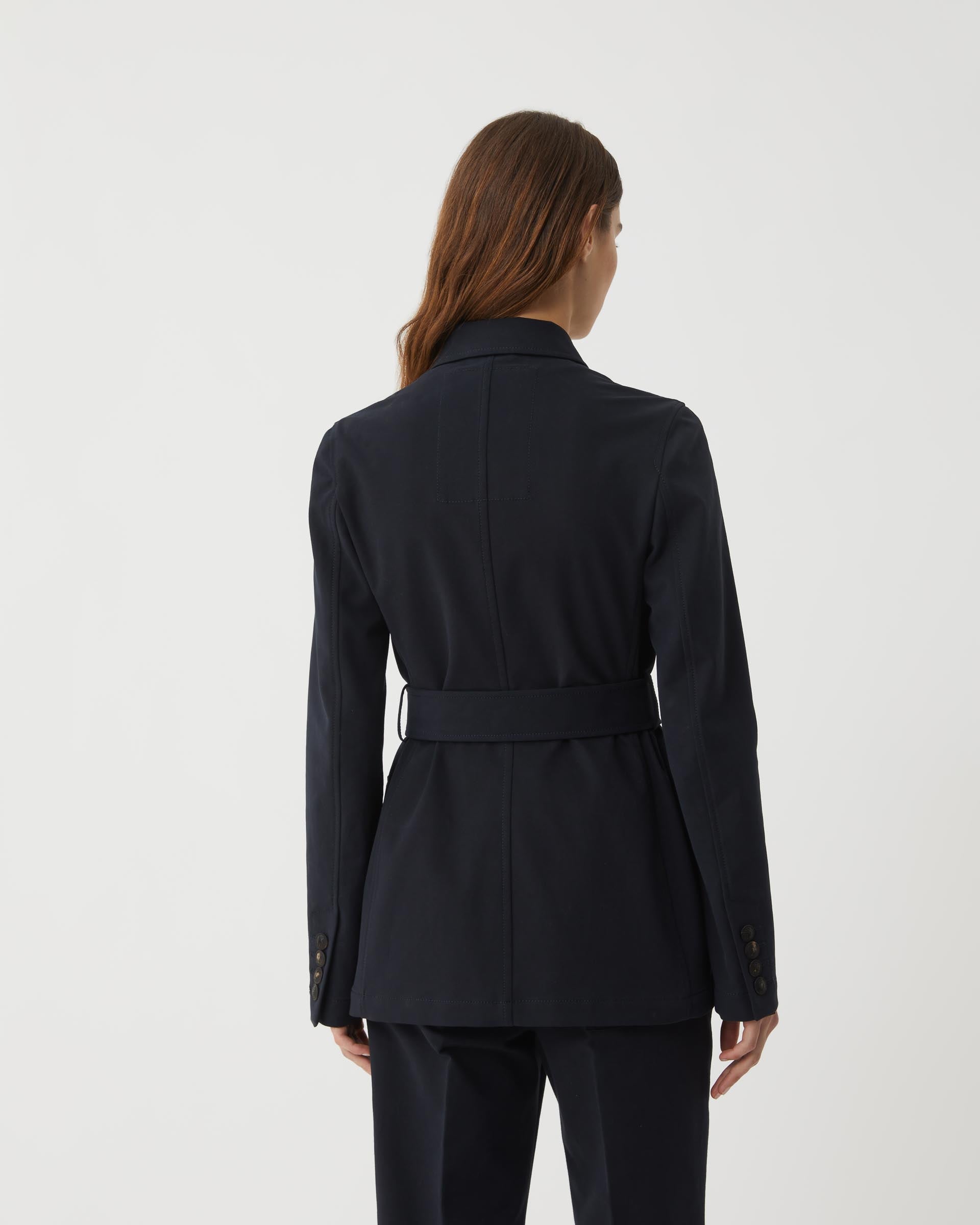 Amelia Jacket in Washed Double Cotton, Midnight