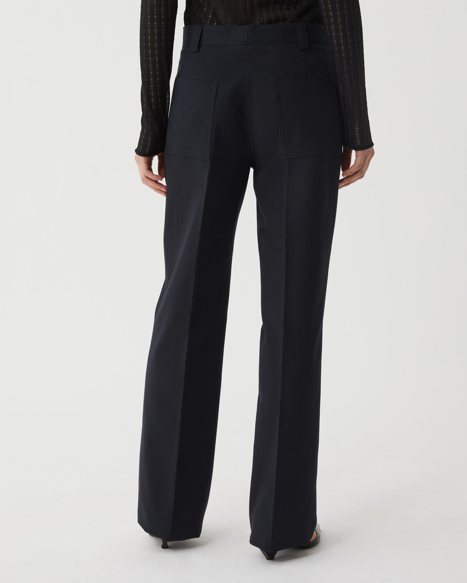 Avery Trouser in Washed Double Cotton, Midnight