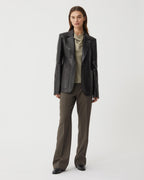 Faye Jacket in Nappa Leather, Black - Veronica De Piante
