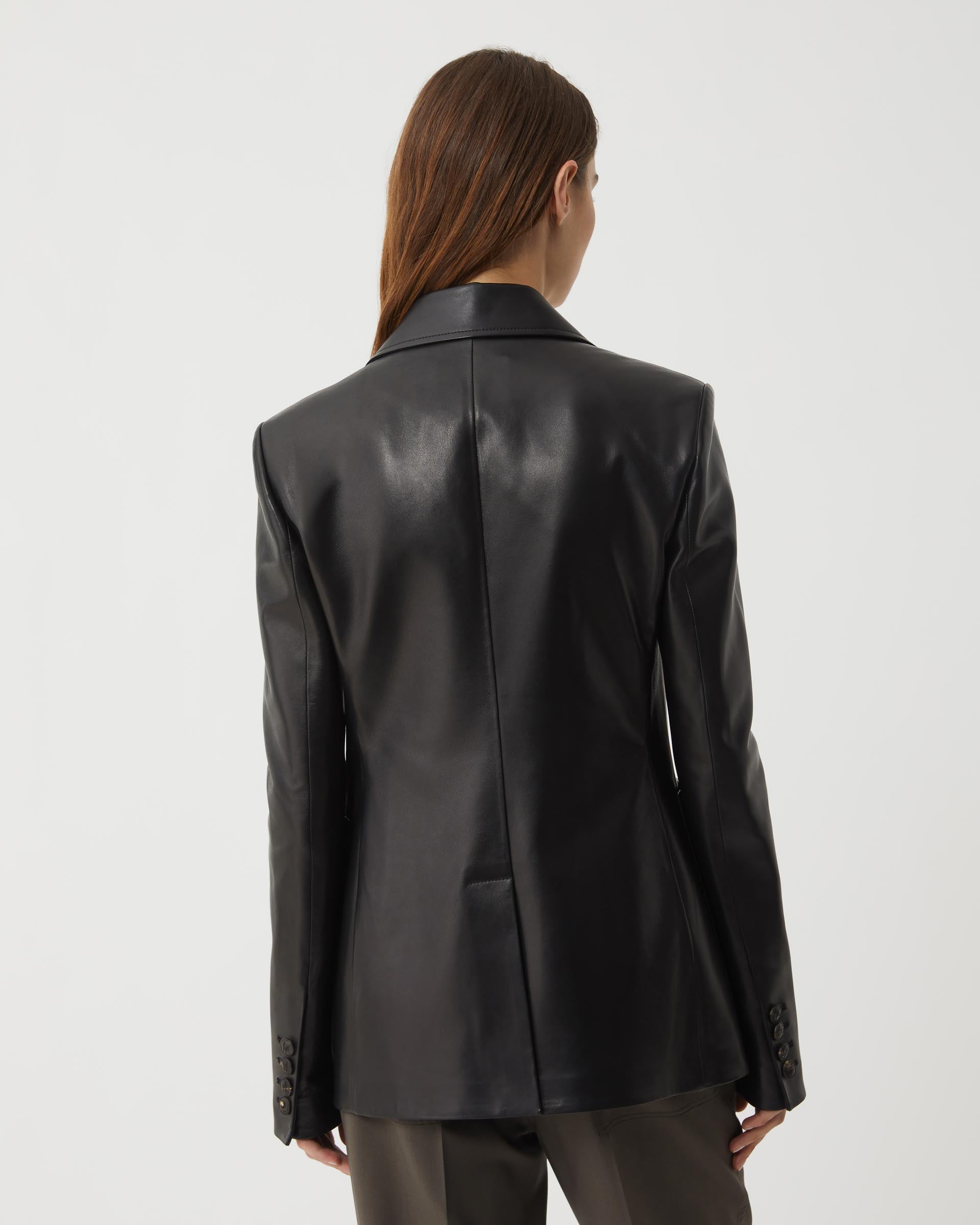 Faye Jacket in Nappa Leather, Black - Veronica De Piante