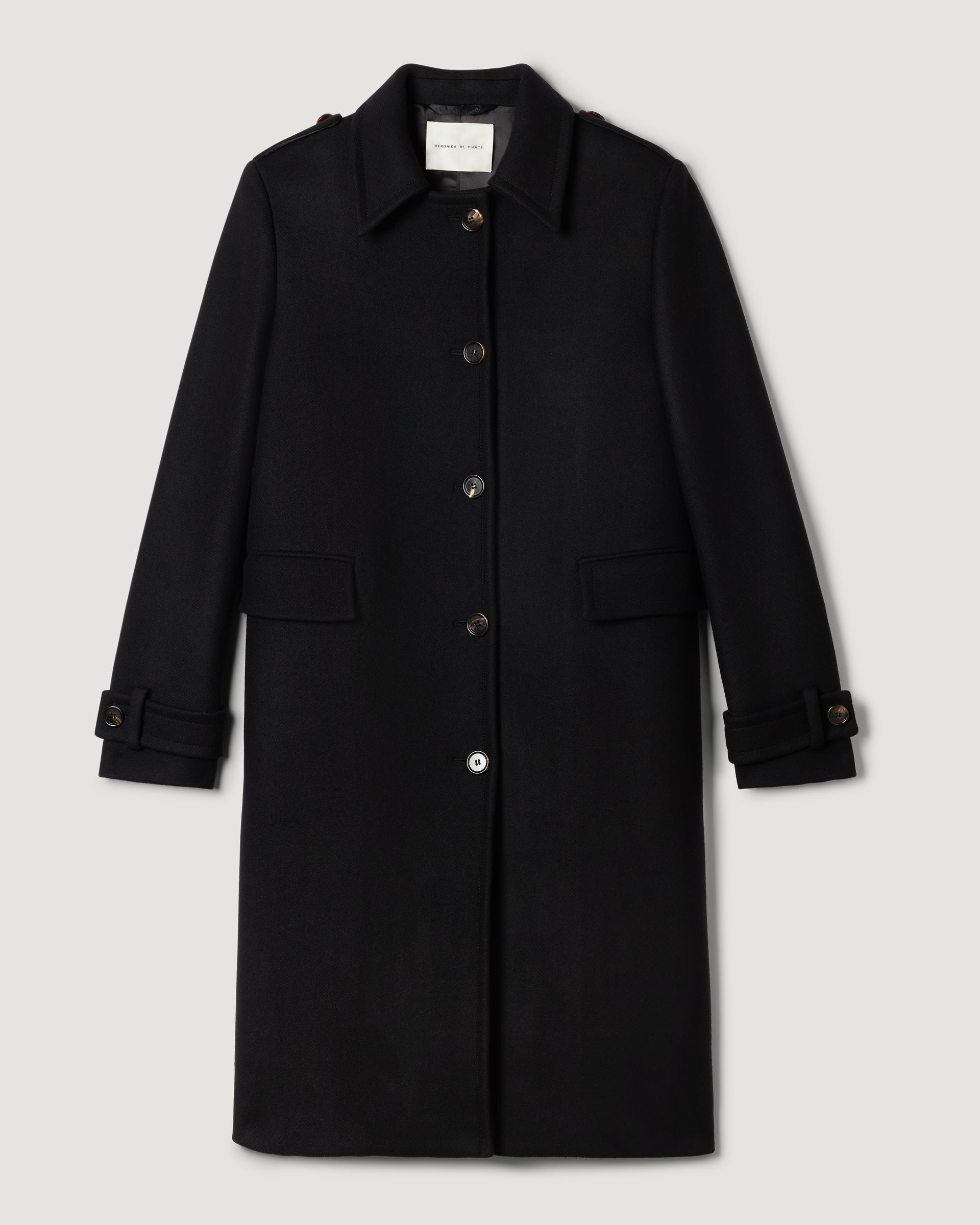 Alex Coat in Melton Wool, Black