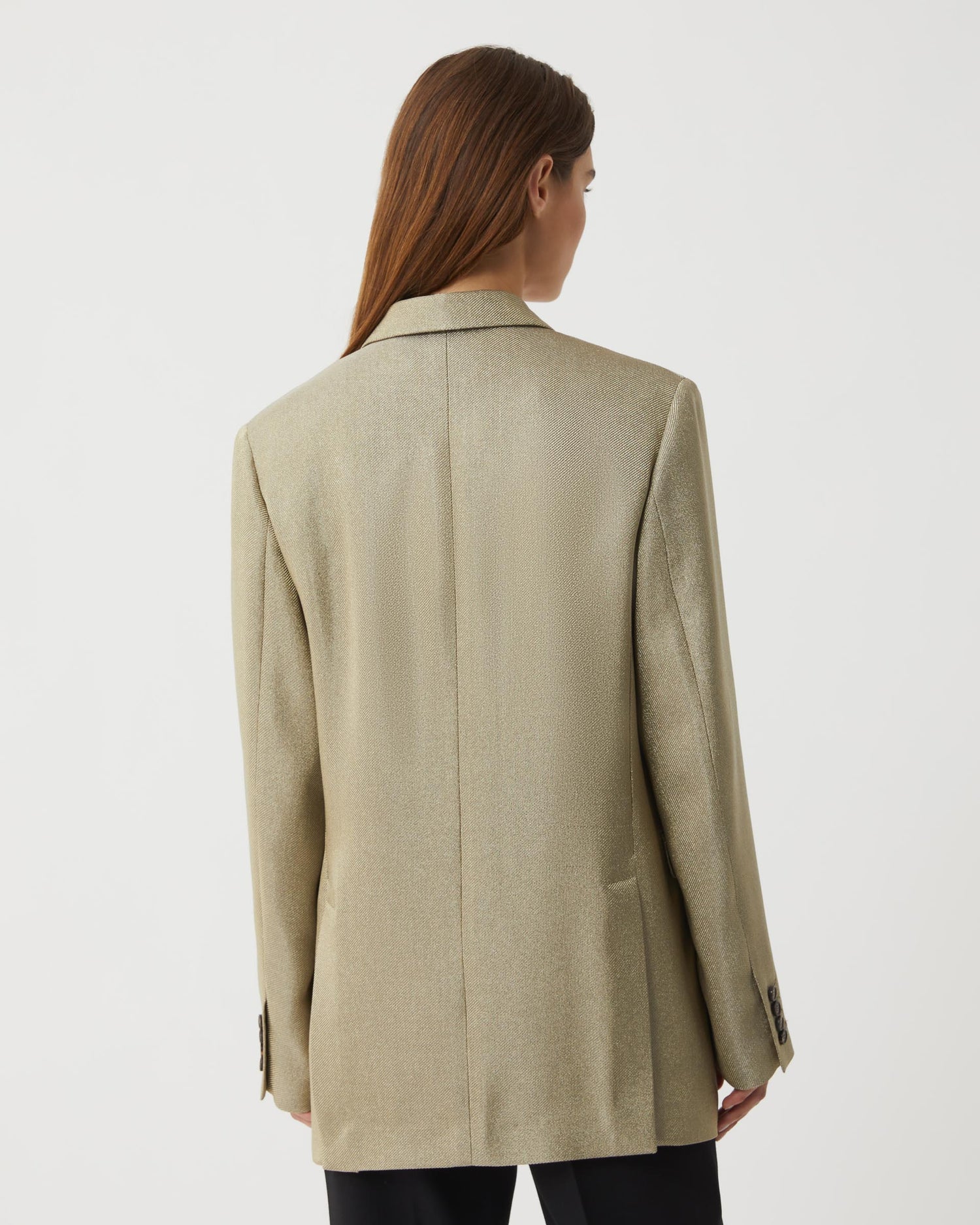 Renata Jacket in Metallic Twill, Gold