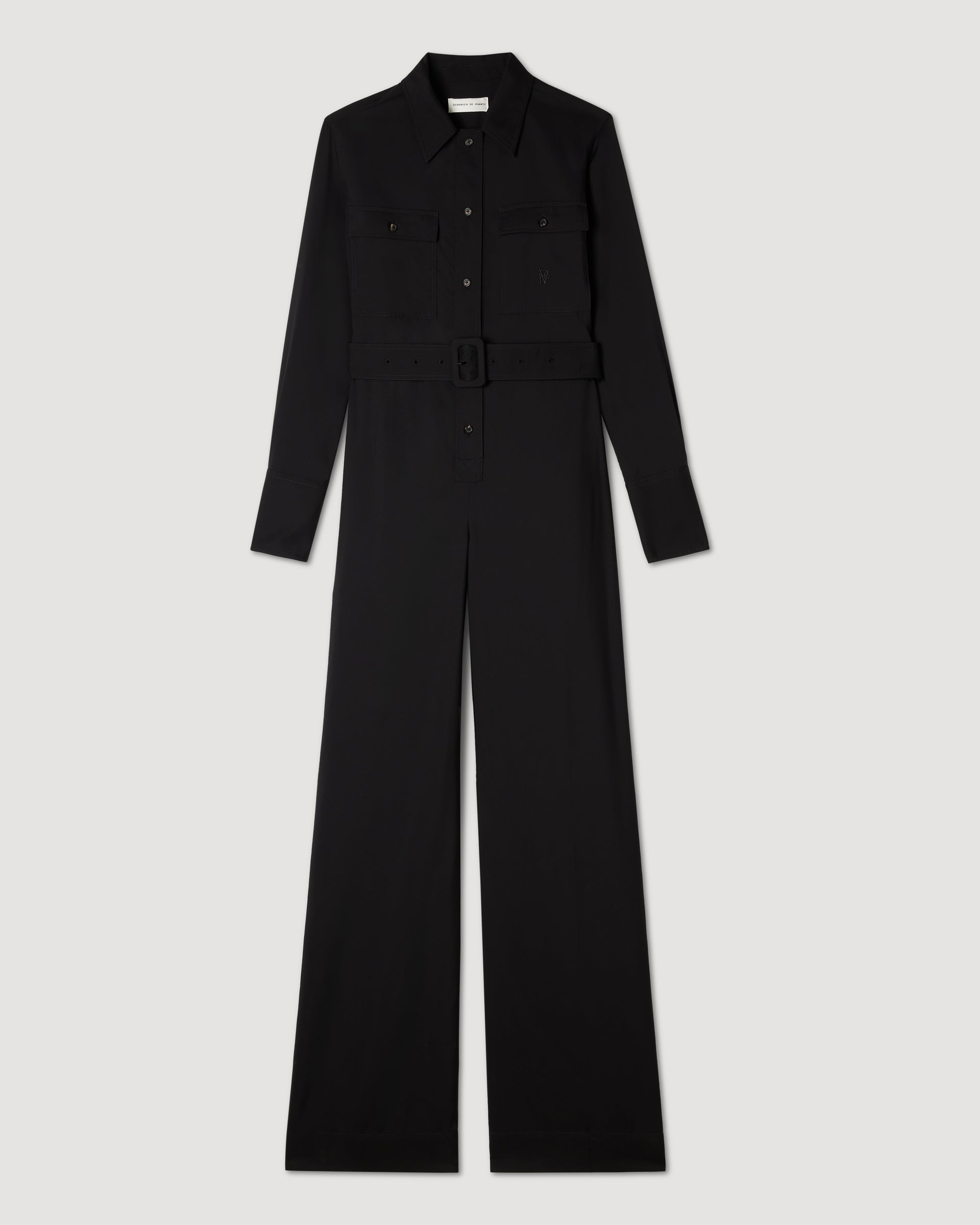 Nadia Jumpsuit in Light Wool, Black