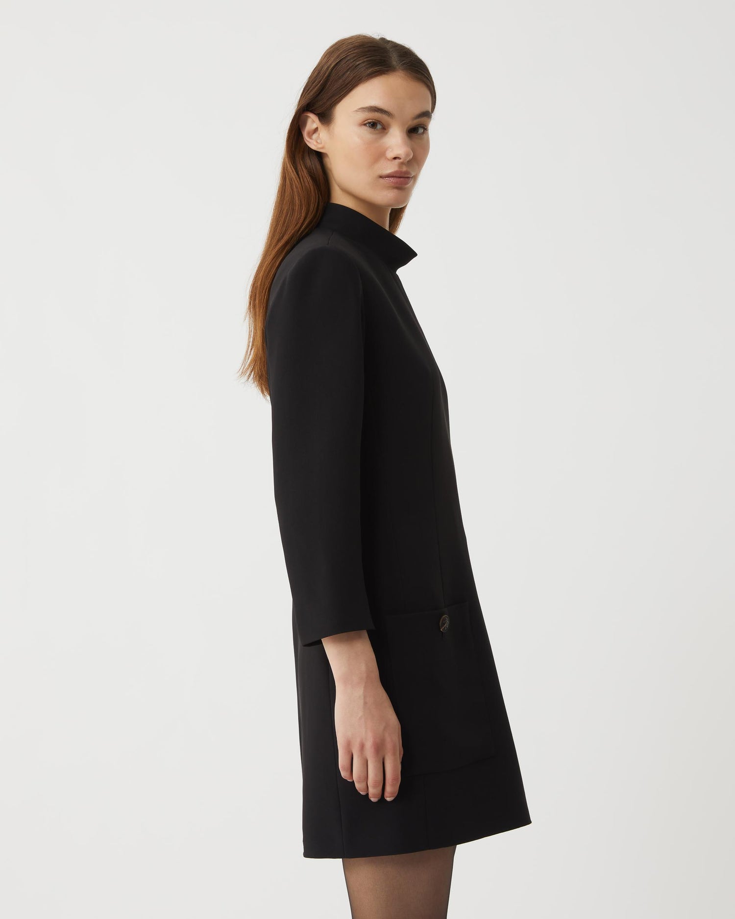 Tillie Dress in Viscose Crepe, Black