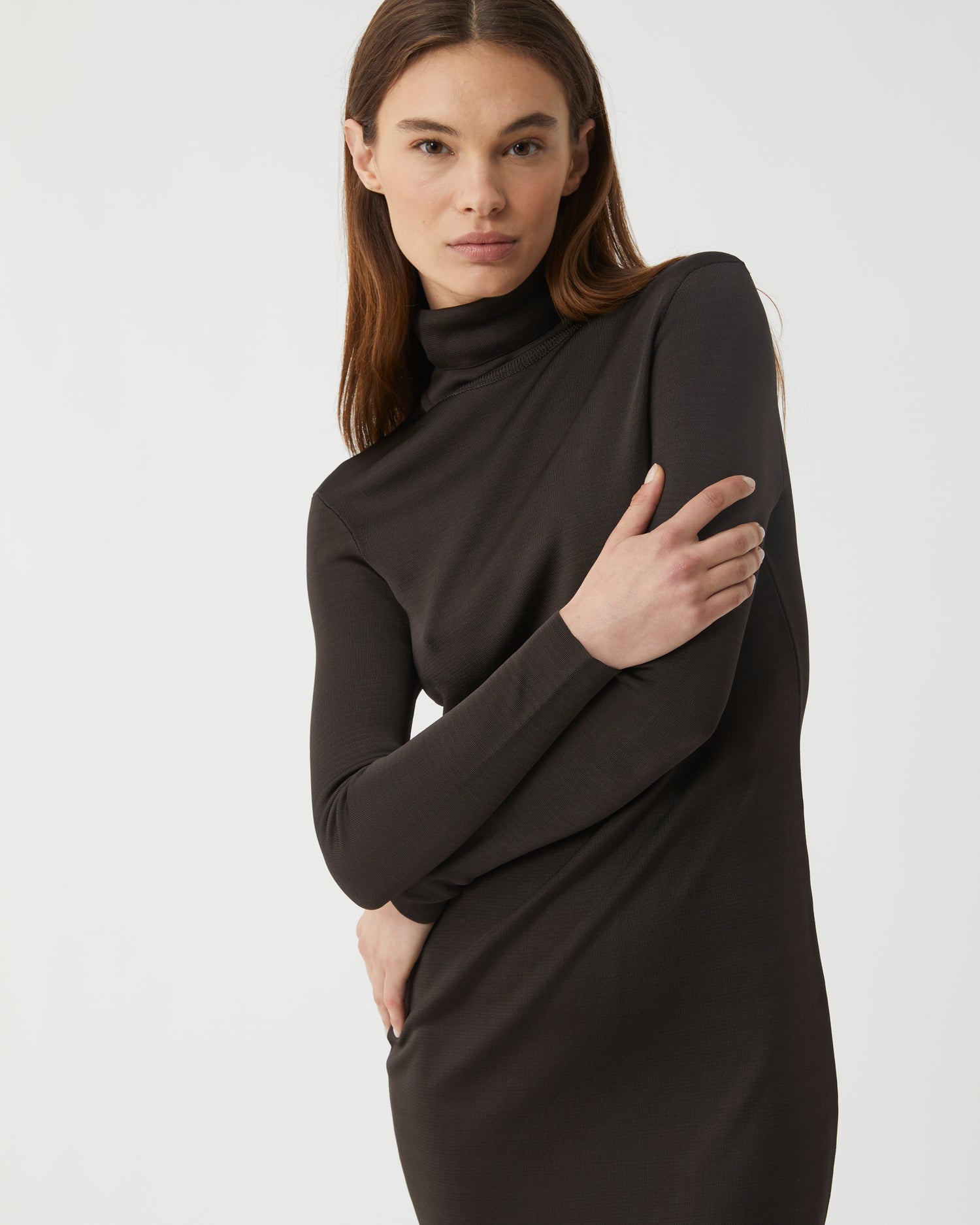 Viola Dress in Viscose, Chocolate