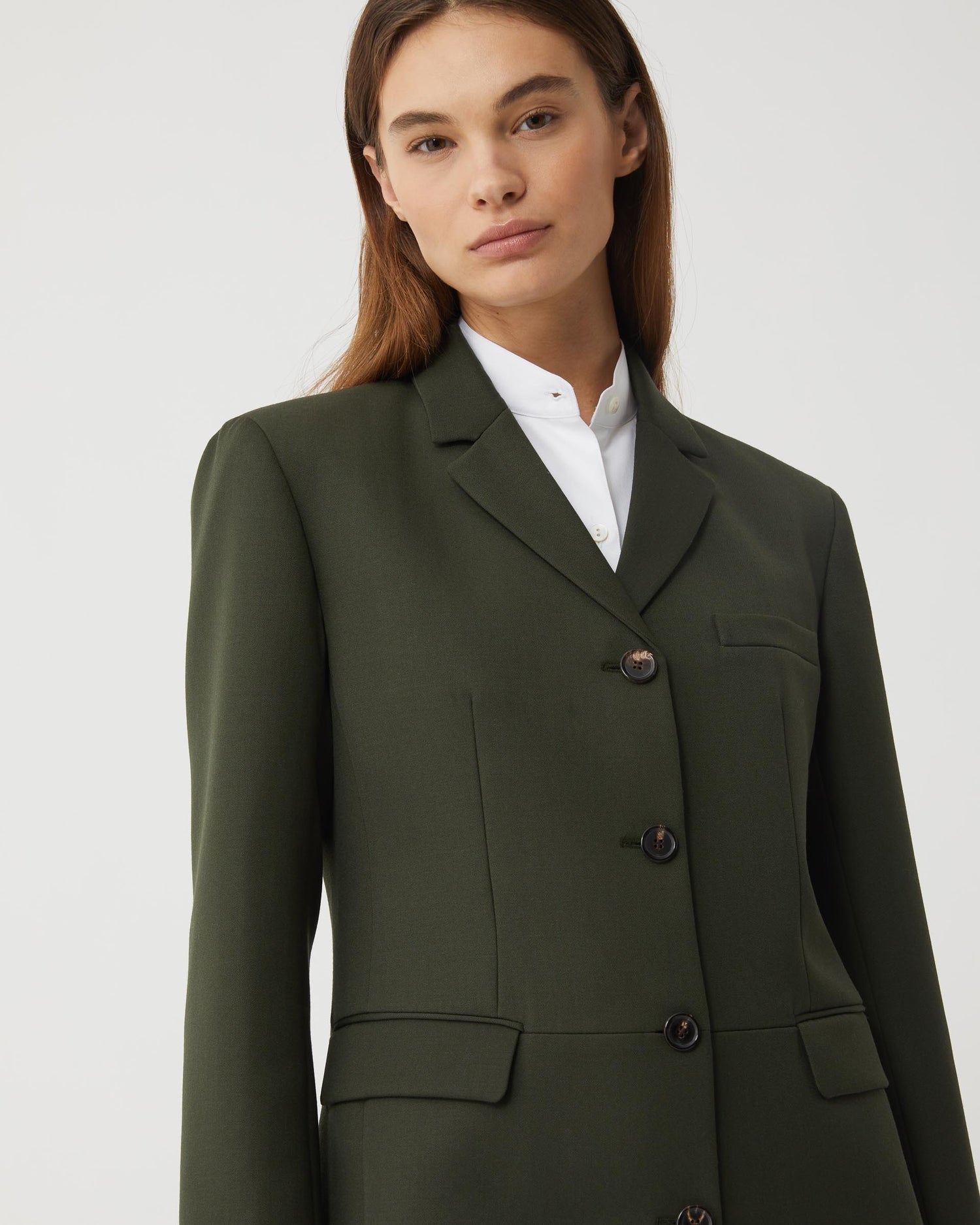 Manon Coat in Wool, Pine Green