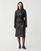 Celine Coat in Nappa Leather, Black - Veronica De Piante