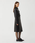 Celine Coat in Nappa Leather, Black - Veronica De Piante