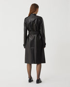 Celine Coat in Nappa Leather, Black - Veronica De Piante