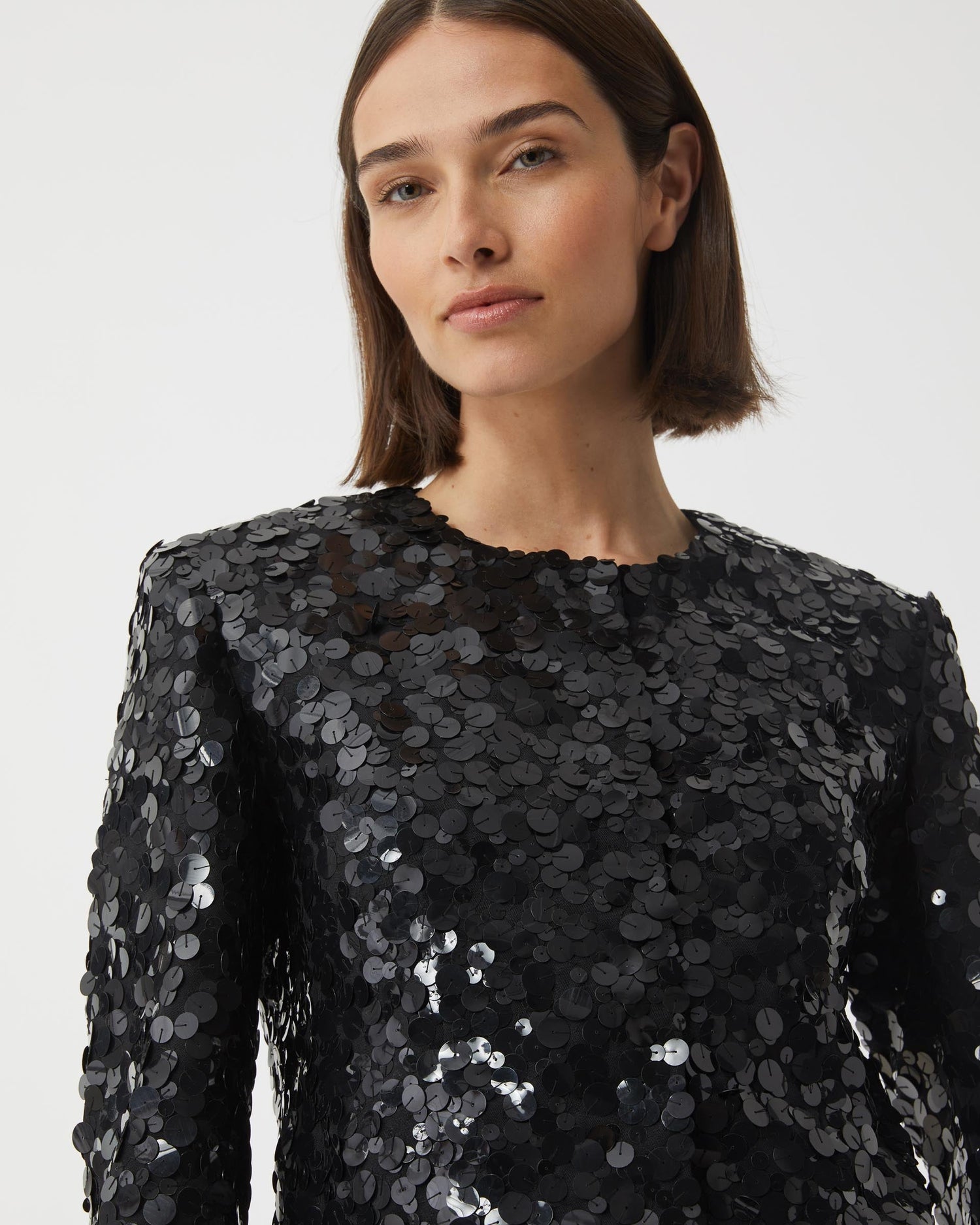 Maeve Jacket in Chaos Sequin, Black