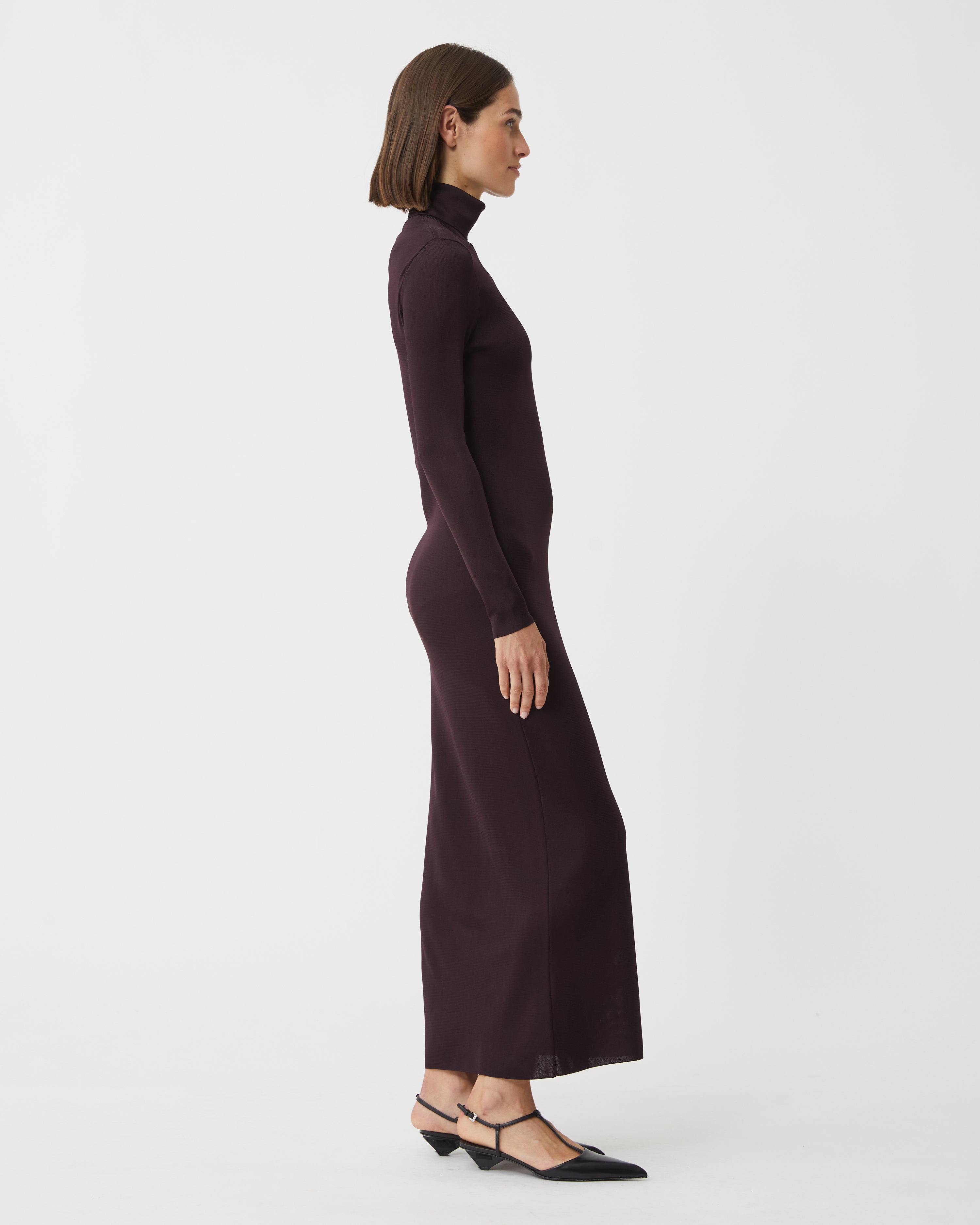 Viola Dress in Viscose, Burgundy