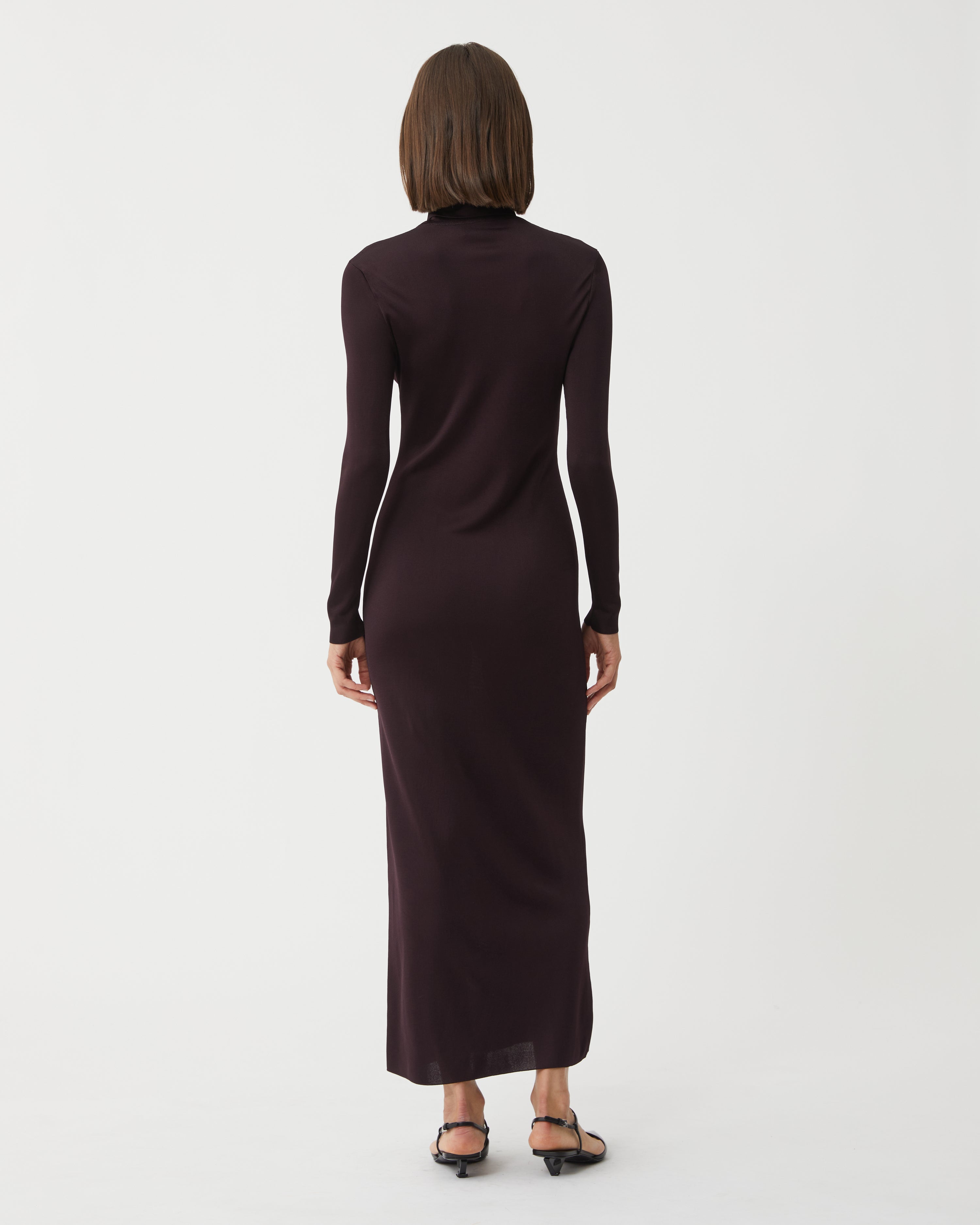 Viola Dress in Viscose, Burgundy