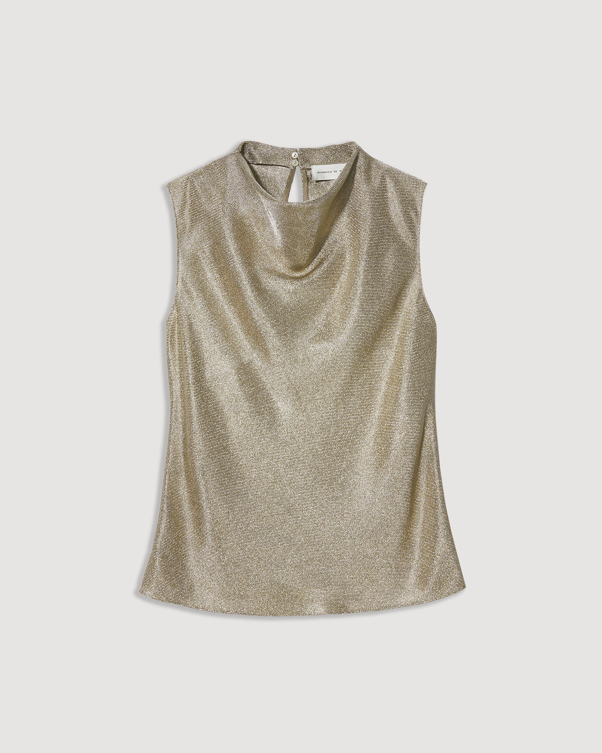 Sylvie Top in Metallic Twill, Gold