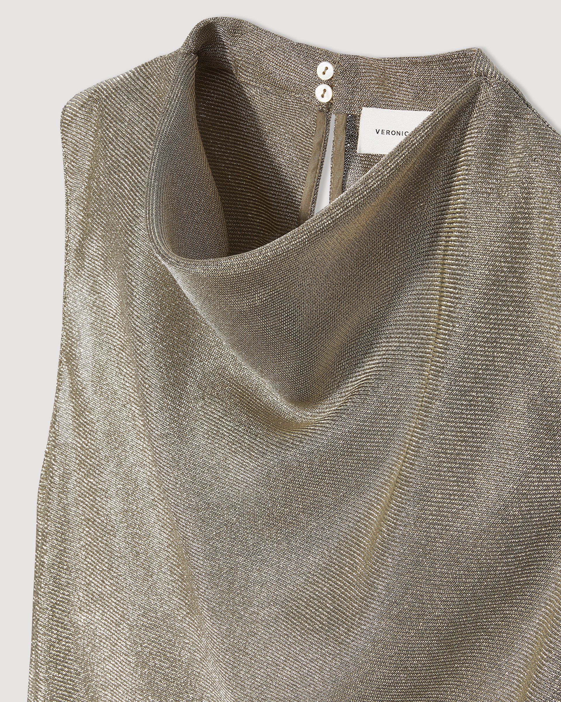 Sylvie Top in Metallic Twill, Gold