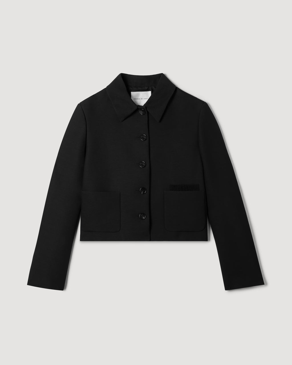 Ines Jacket in Wool Viscose, Black - Veronica De Piante