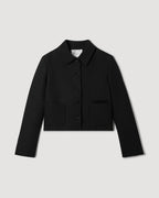 Ines Jacket in Wool Viscose, Black - Veronica De Piante