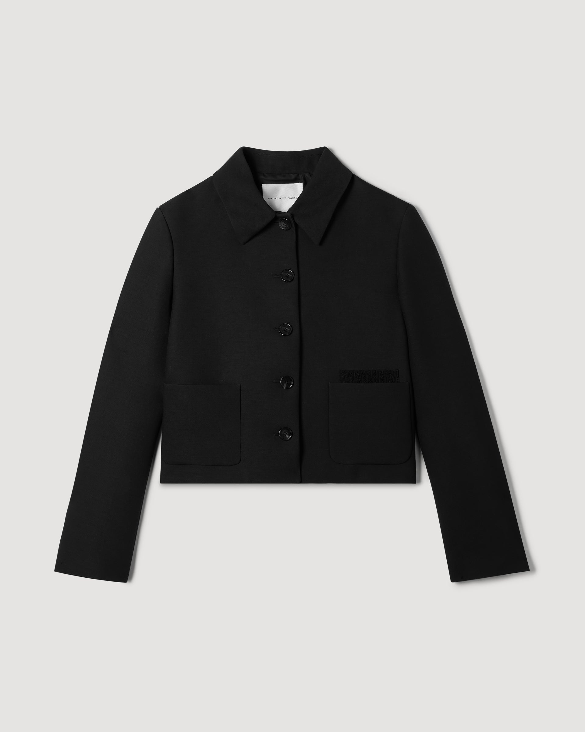 Ines Jacket in Wool Viscose, Black - Veronica De Piante