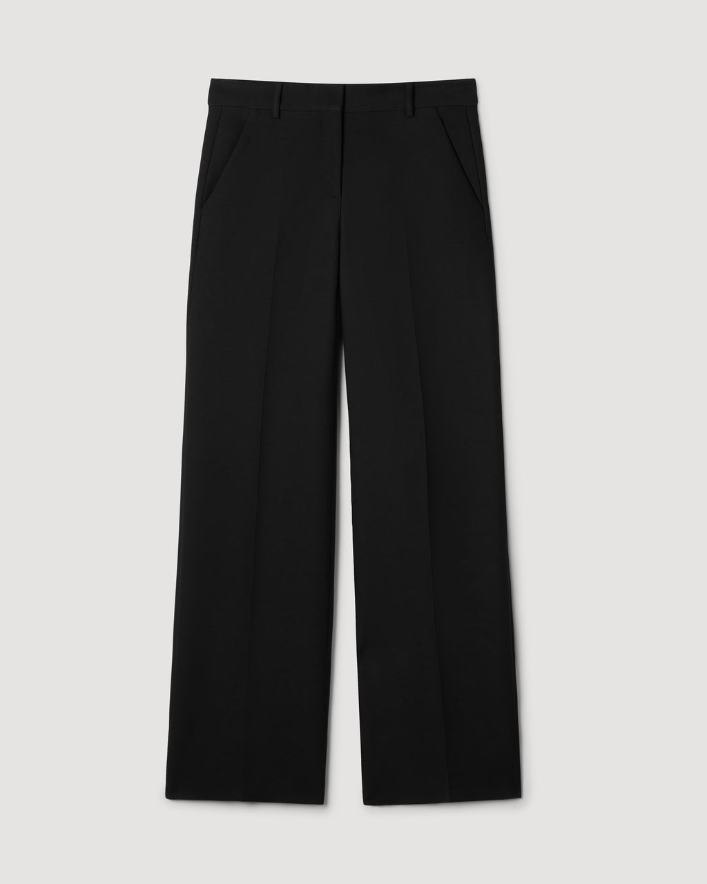 Anya Trousers in Wool Viscose, Black - Veronica De Piante