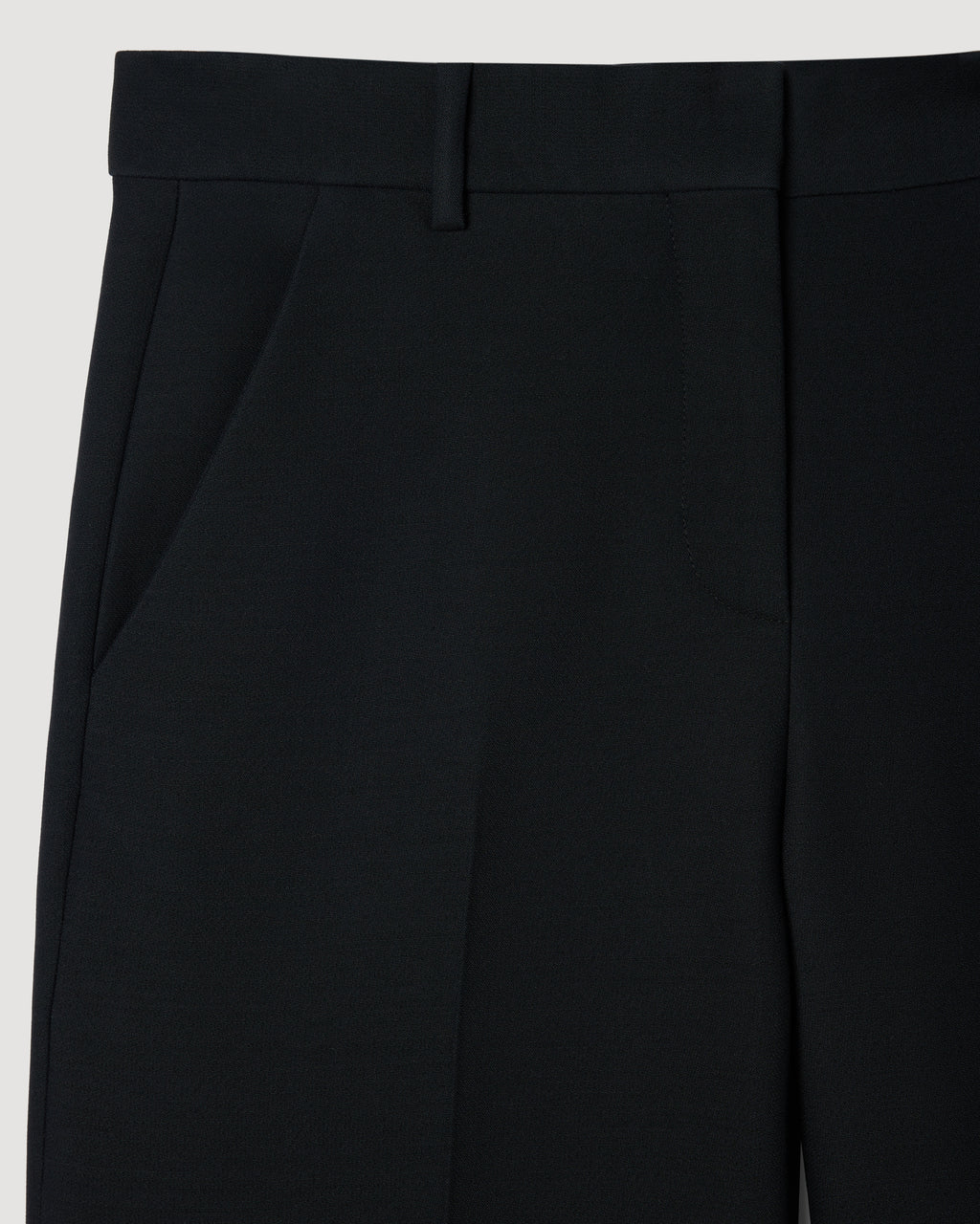 Anya Trousers in Wool Viscose, Black - Veronica De Piante