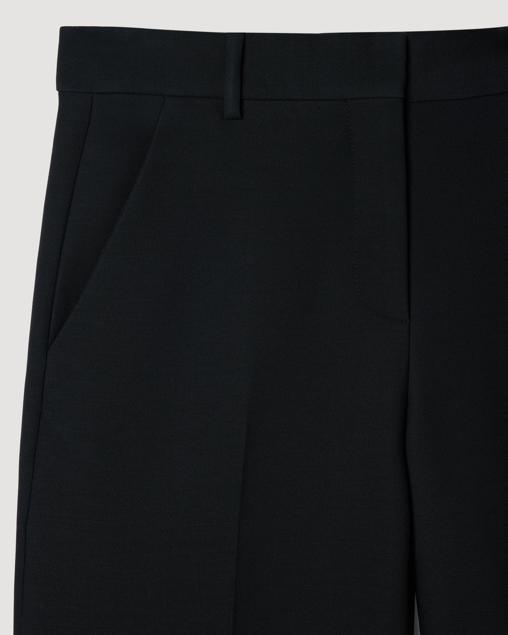 Anya Trousers in Wool Viscose, Black - Veronica De Piante