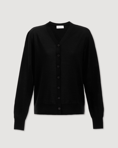 Katie Cardigan in Merino Wool, Black