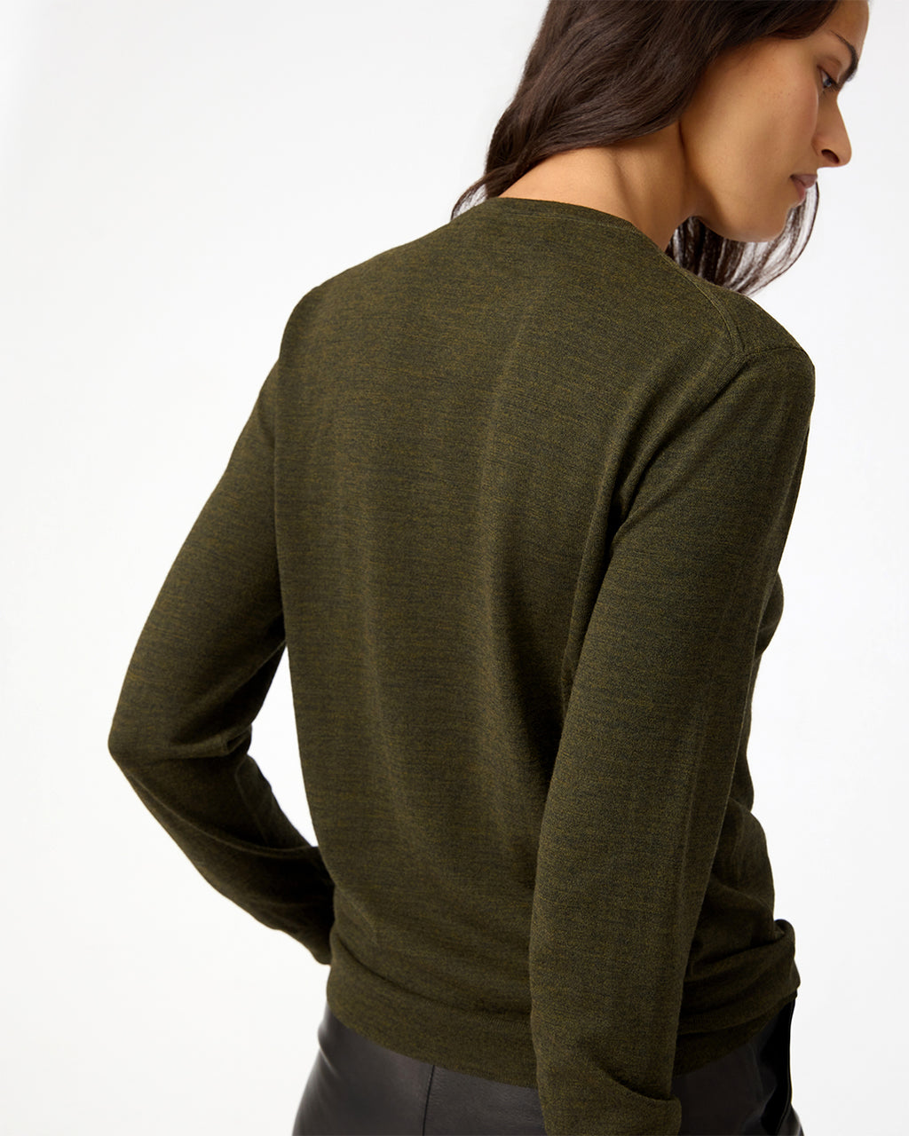Rae Sweater In Merino Wool, Olive