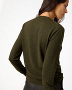 Rae Sweater In Merino Wool, Olive