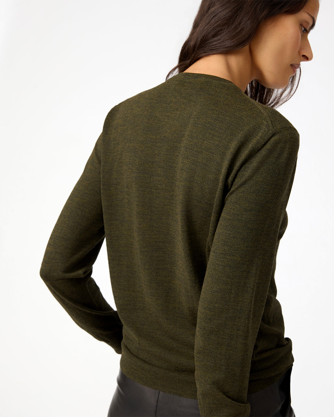 Rae Sweater In Merino Wool, Olive