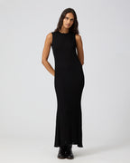 Black Gabby Dress by Veronica De Piante featuring a flowing viscose fabric and a stylish, elegant design.