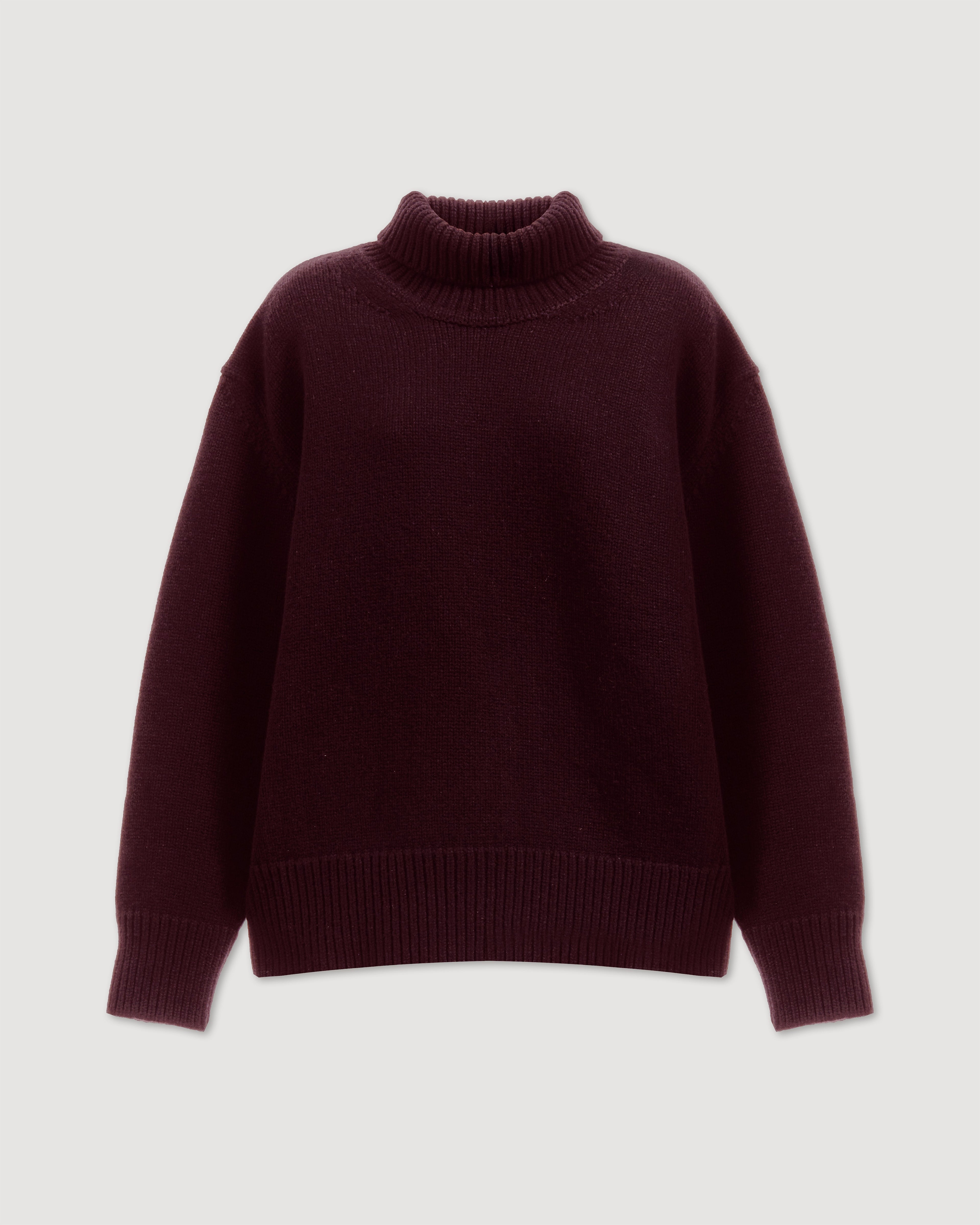 Delphine Sweater in Wool Cashmere, Deep Plum - Veronica De Piante