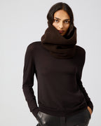 Fleur Snood In Wool Cashmere, Chocolate